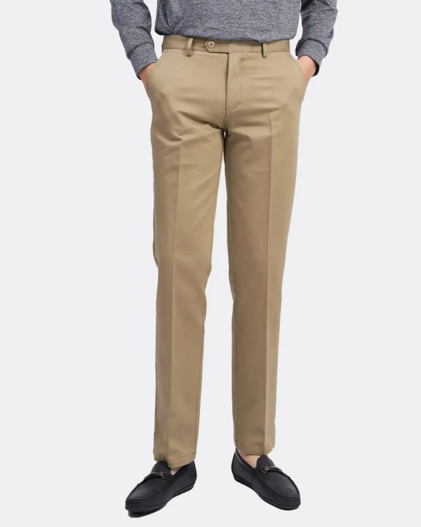 Quần Kaki Nam Trơn Dáng Classic 2004 Nâu
