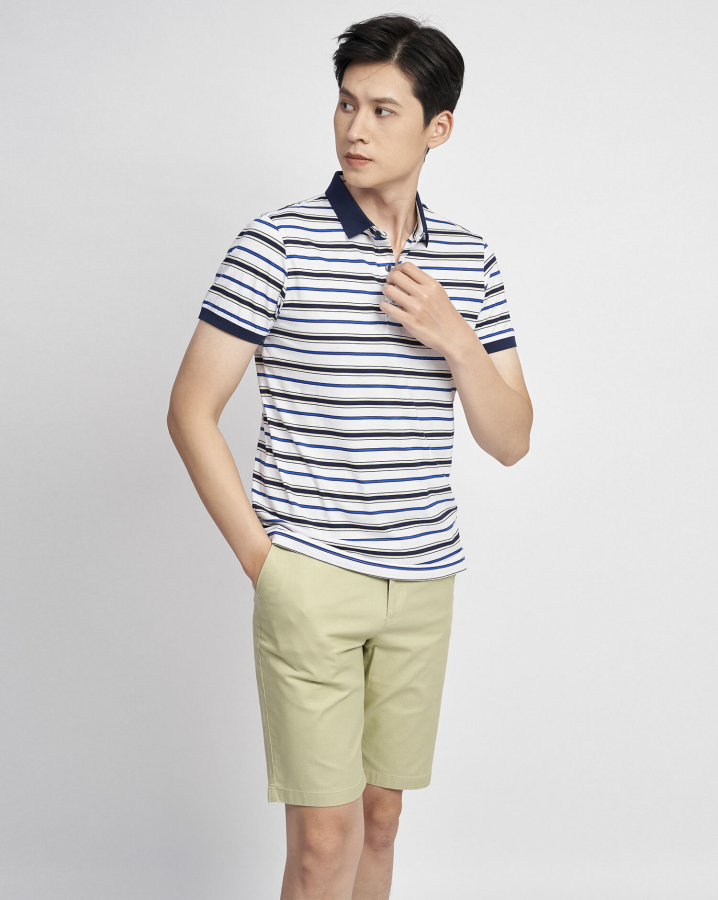 Áo Polo Nam Kẻ Xanh Nhỏ 2008