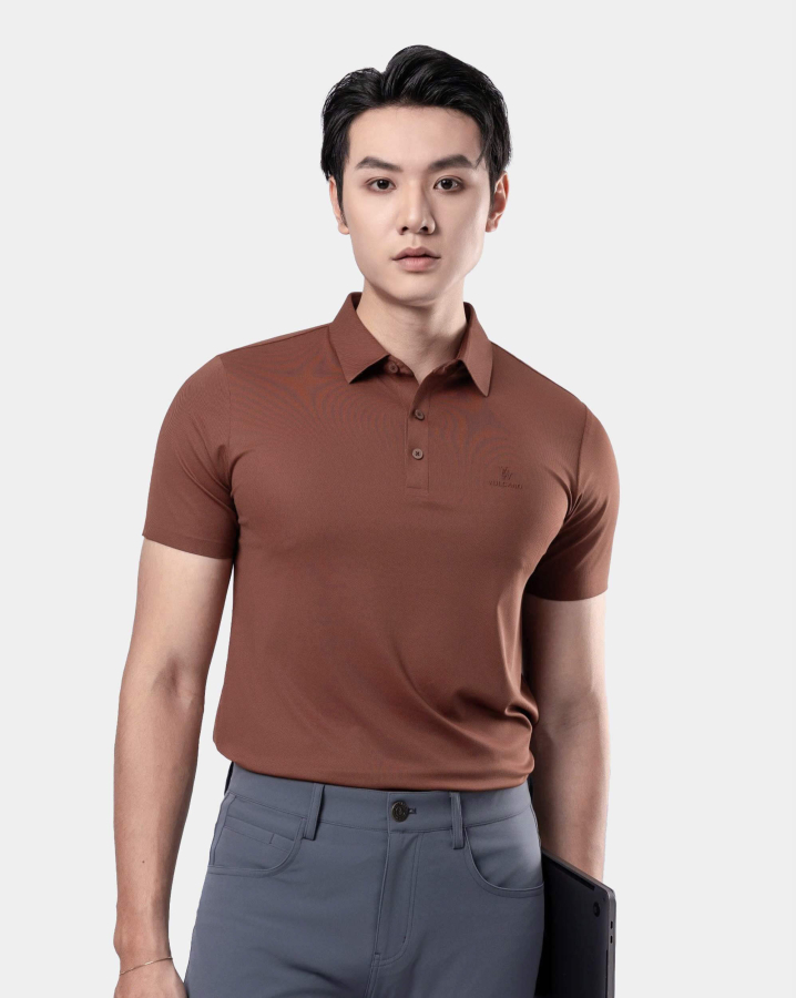 Áo Polo Nam Thể Thao Seamless Co Giãn 5003 - Cam
