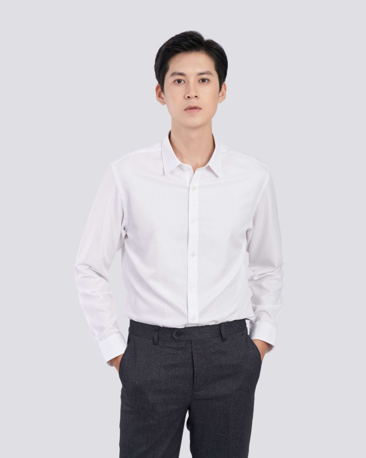Áo Sơ Mi Dài Tay Nam Màu Trắng 5001W