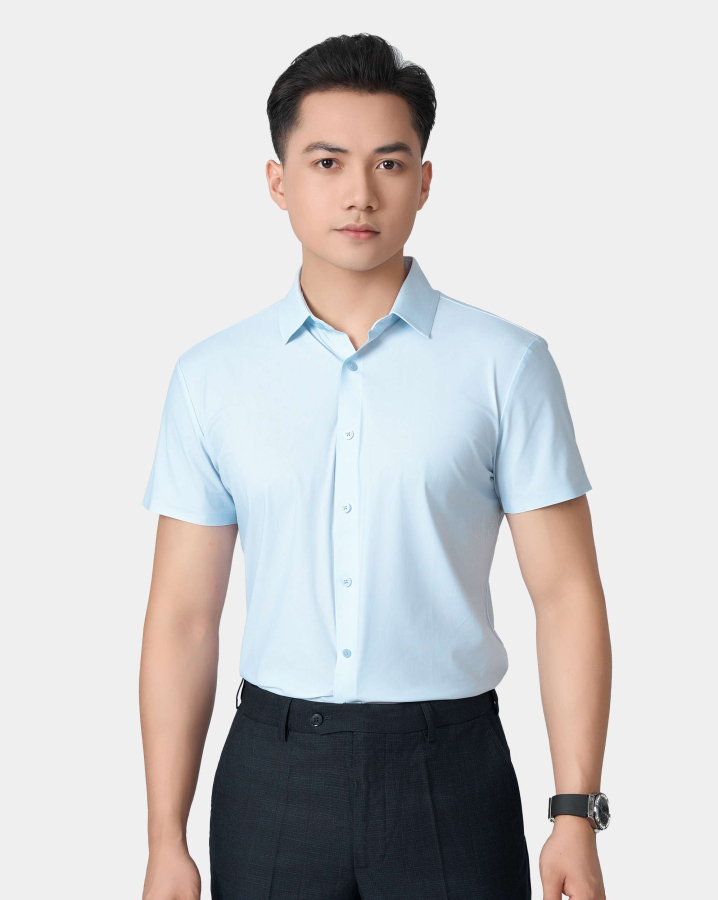 Áo Sơ Mi Ngắn Tay Nam Co Giãn Premium 5026A