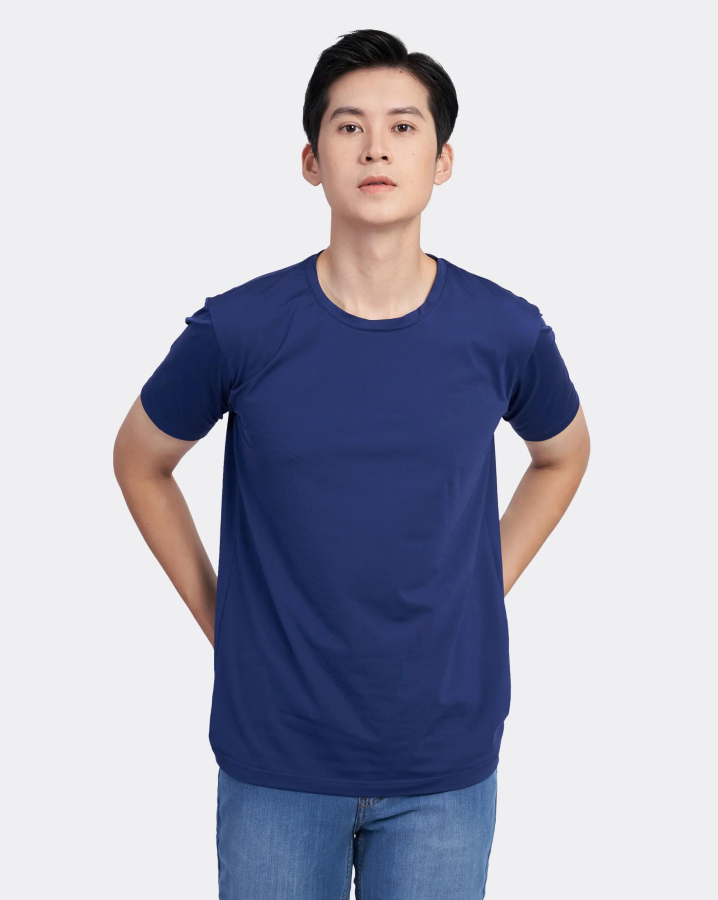 Áo Thun Nam Modal Trơn Xanh Tím Than 2038