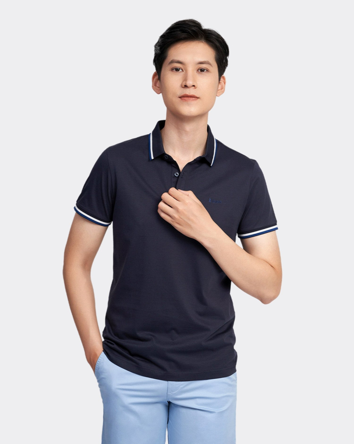 Áo Polo Nam Trơn 2003 Xanh Tím Than