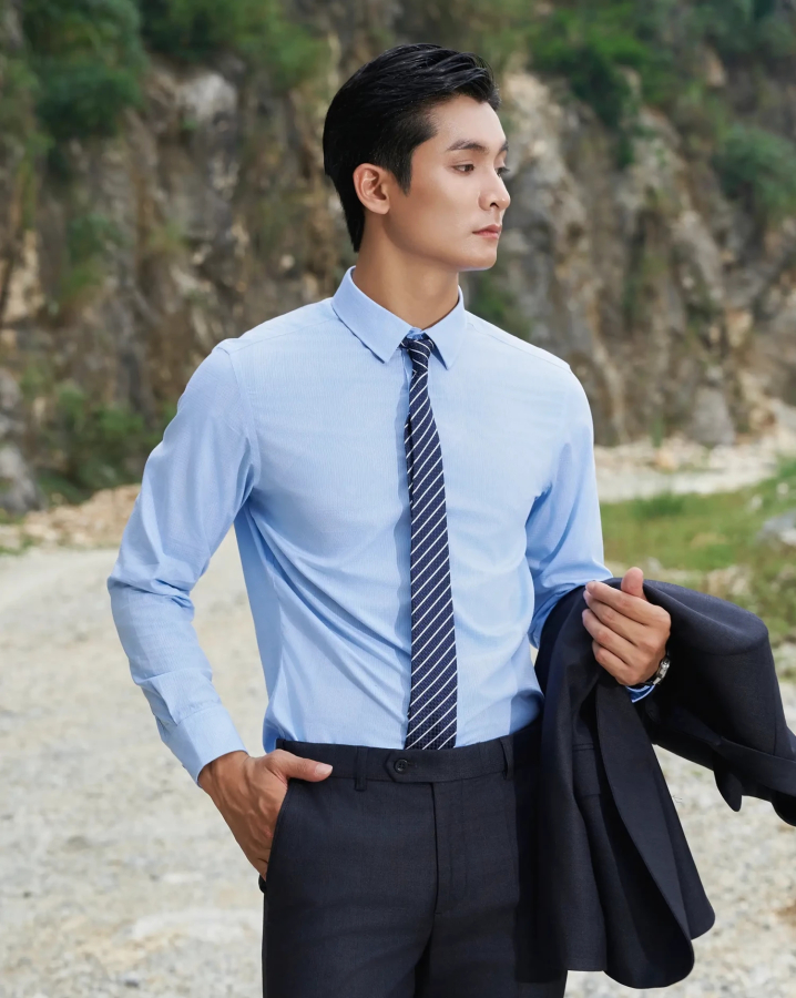 Áo Sơ Mi Dài Tay Nam 3038 - Xanh Da Trời