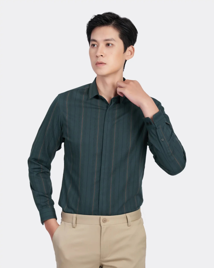 Áo Sơ Mi Dài Tay Nam Kẻ 3011