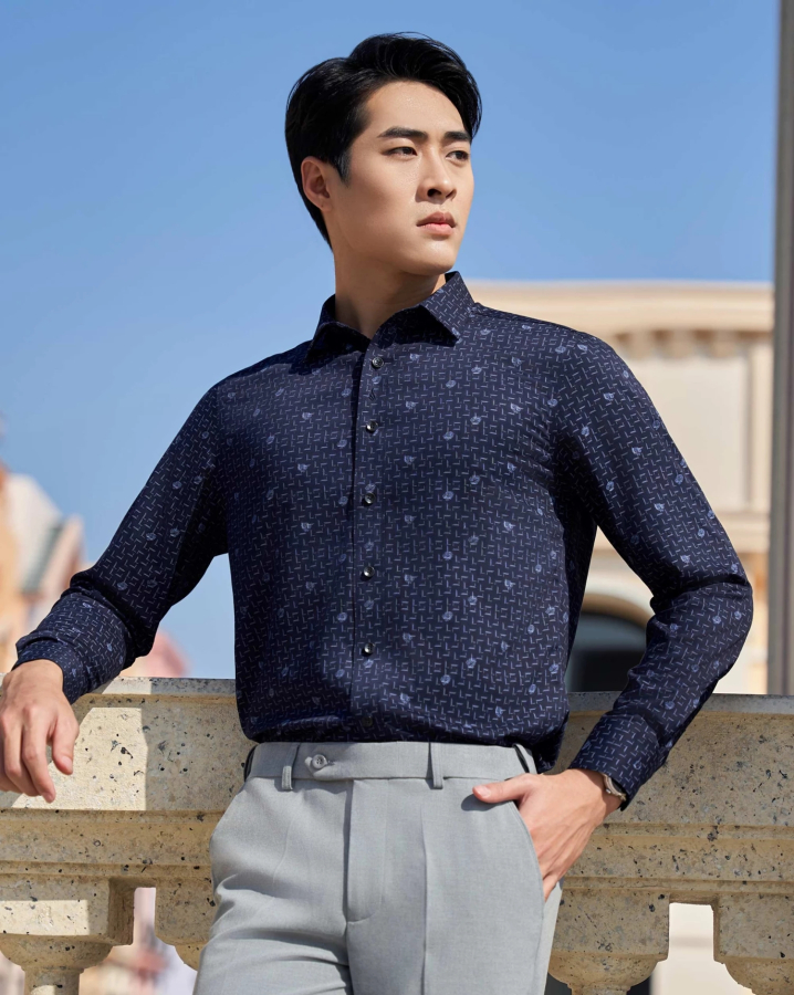 Áo Sơ Mi Dài Tay Nam Kẻ 3041