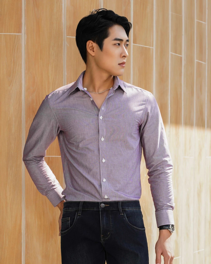 Áo Sơ Mi Dài Tay Nam Kẻ 3059