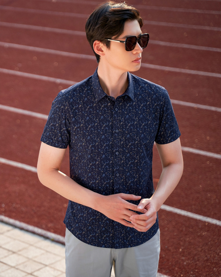 Áo Sơ Mi Ngắn Tay Nam Họa Tiết 2025