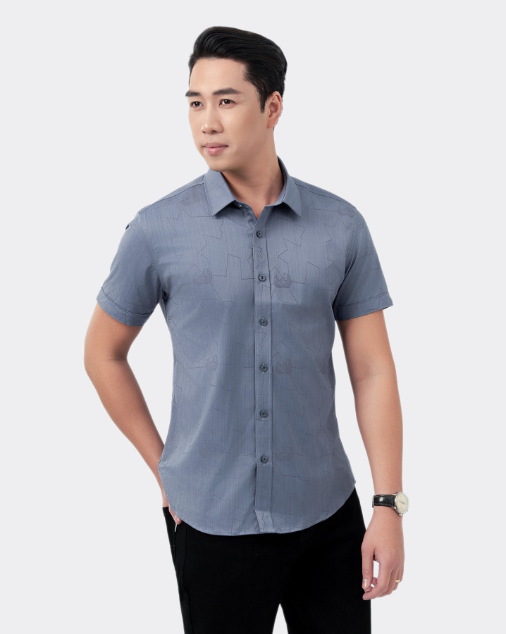 Áo Sơ Mi Ngắn Tay Nam Họa Tiết 3034A