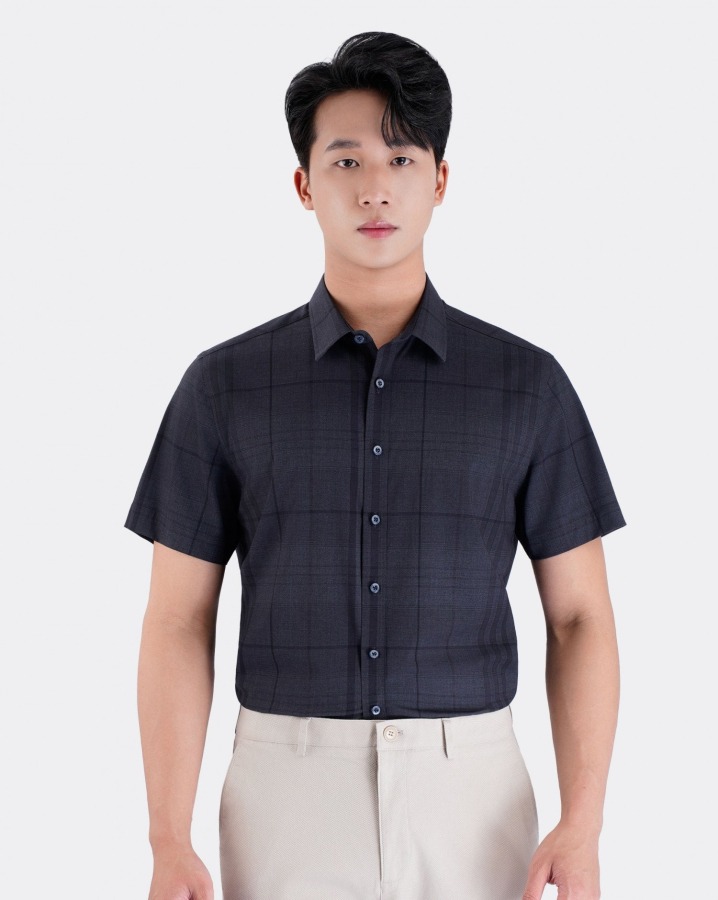 Áo Sơ Mi Ngắn Tay Nam Họa Tiết Kẻ 4028A
