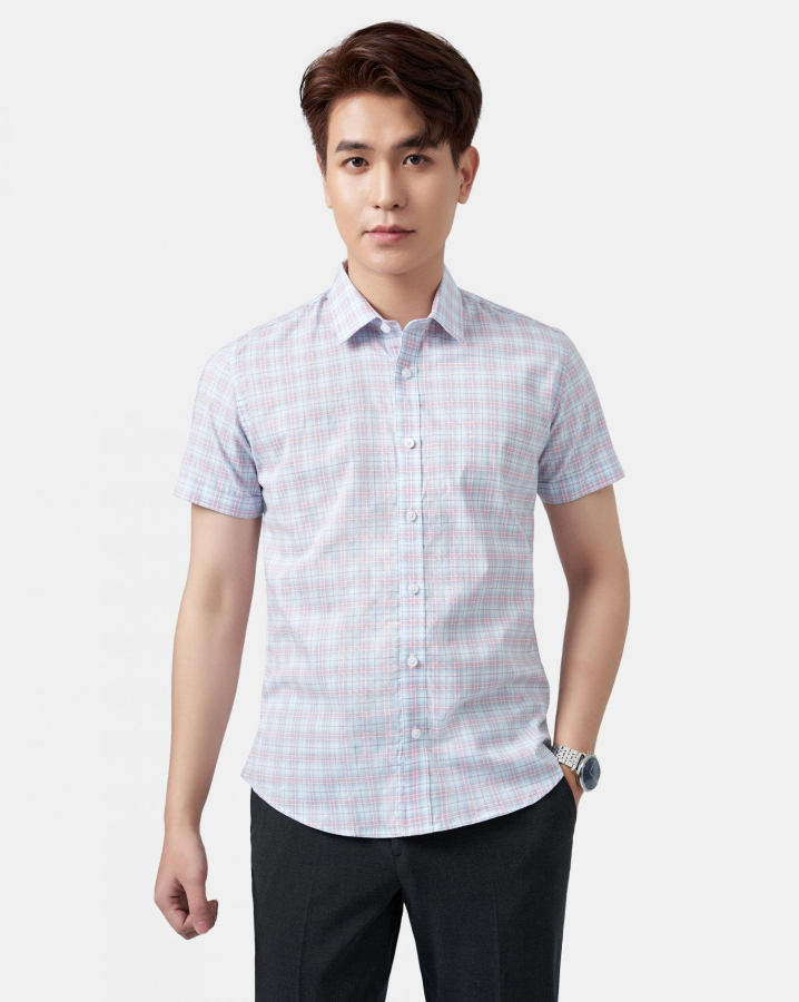 Áo Sơ Mi Ngắn Tay Nam Kẻ Caro 4019A
