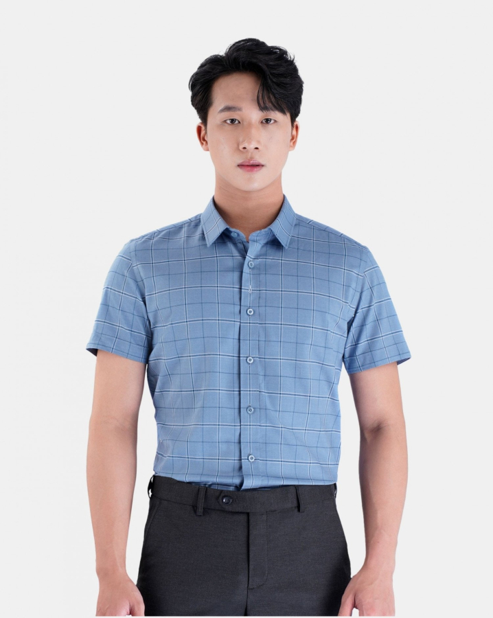 Áo Sơ Mi Ngắn Tay Nam Kẻ Ô 4035A