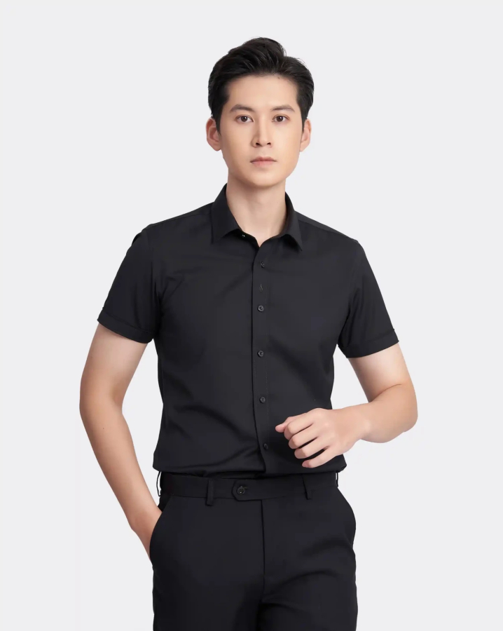 Áo Sơ Mi Ngắn Tay Nam Trơn 3002B