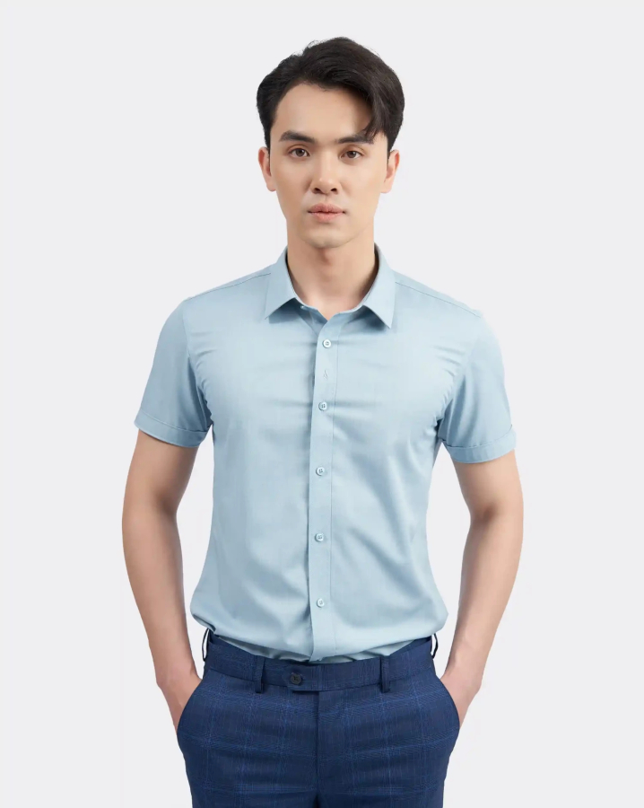 Áo Sơ Mi Ngắn Tay Nam Trơn 3031A