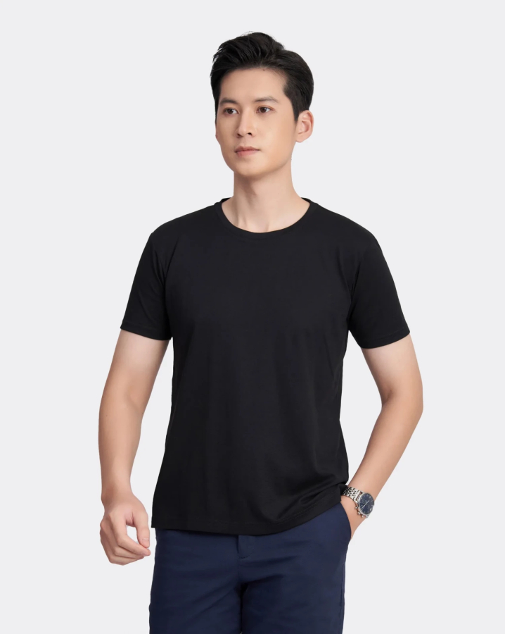 Áo Thun Nam Trơn 2045 Đen