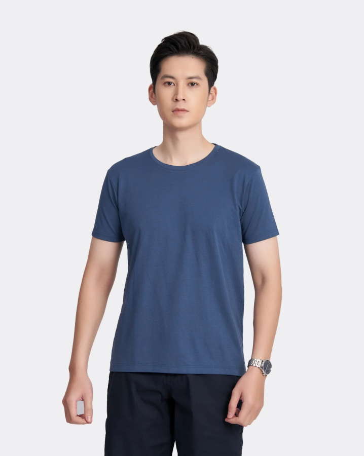 Áo Thun Nam Trơn 2048 Xanh Đậm