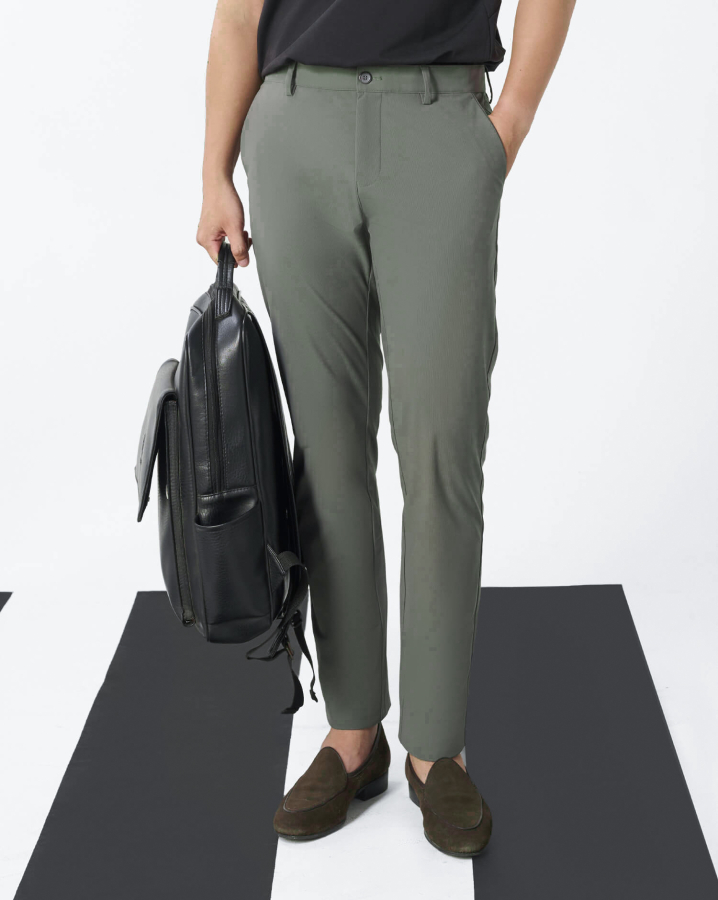 Quần Dài Kaki Nam Co Giãn 5003 - Xanh Rêu