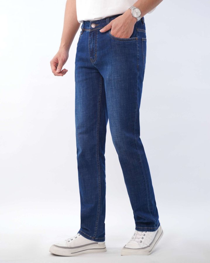 Quần Jeans Nam Màu Xanh Co Giãn 5001A
