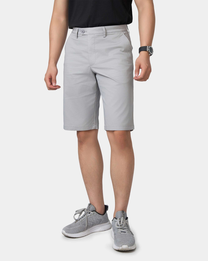 Quần Short Nam Trơn Cotton 5004 - Ghi