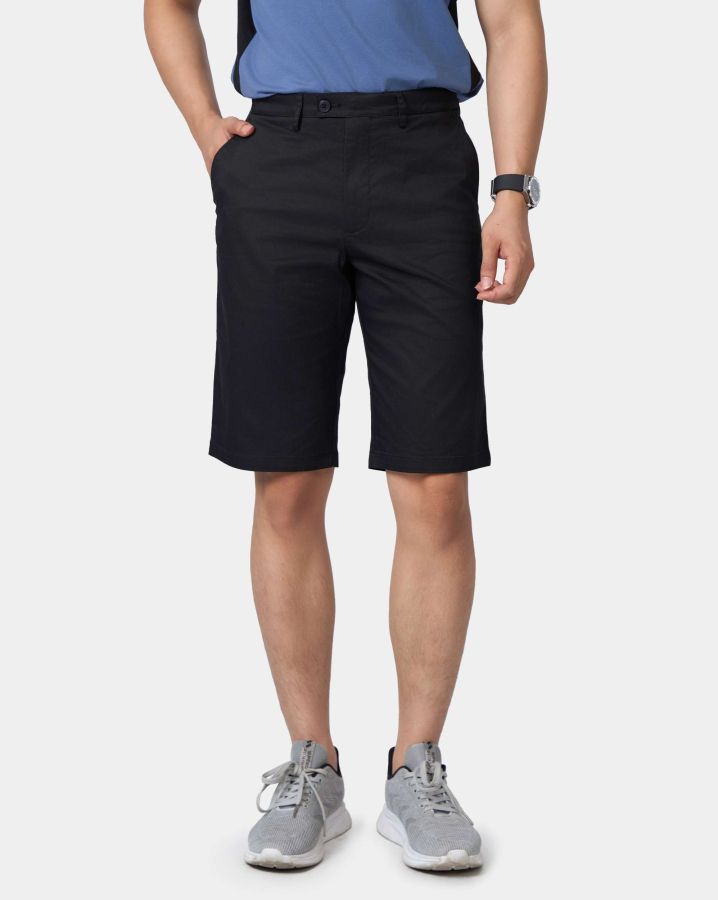 Quần Short Nam Trơn Cotton 5004 - Đen