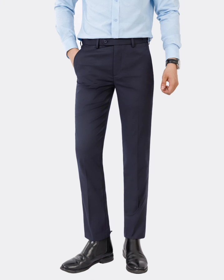 Quần Âu Nam Dáng Slim Không Chun 3008 - Xanh Tím Than