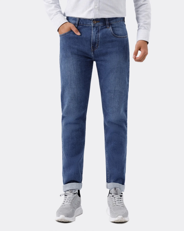 Quần Jeans Nam Dáng Slim Basic Màu Xanh 3011A