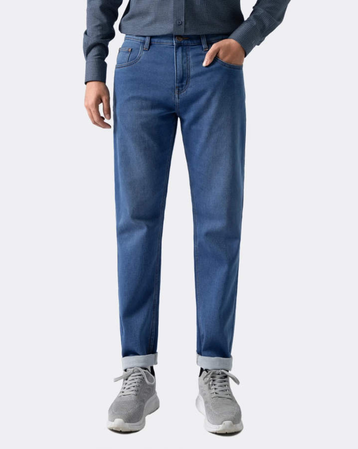 Quần Jeans Nam Dáng Slim Màu Xanh 3015A
