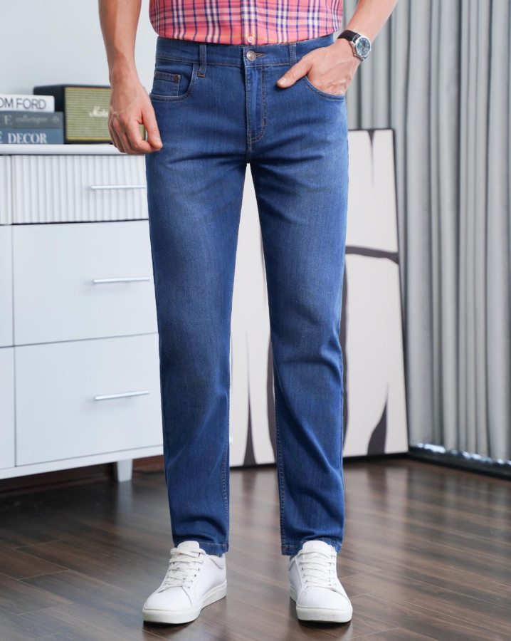 Quần Jeans Nam Dáng Slimfit Màu Xanh 4003A