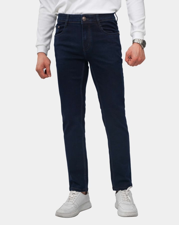 Quần Jeans Nam Dáng Suông Co Giãn 4014A Xanh Tím Than