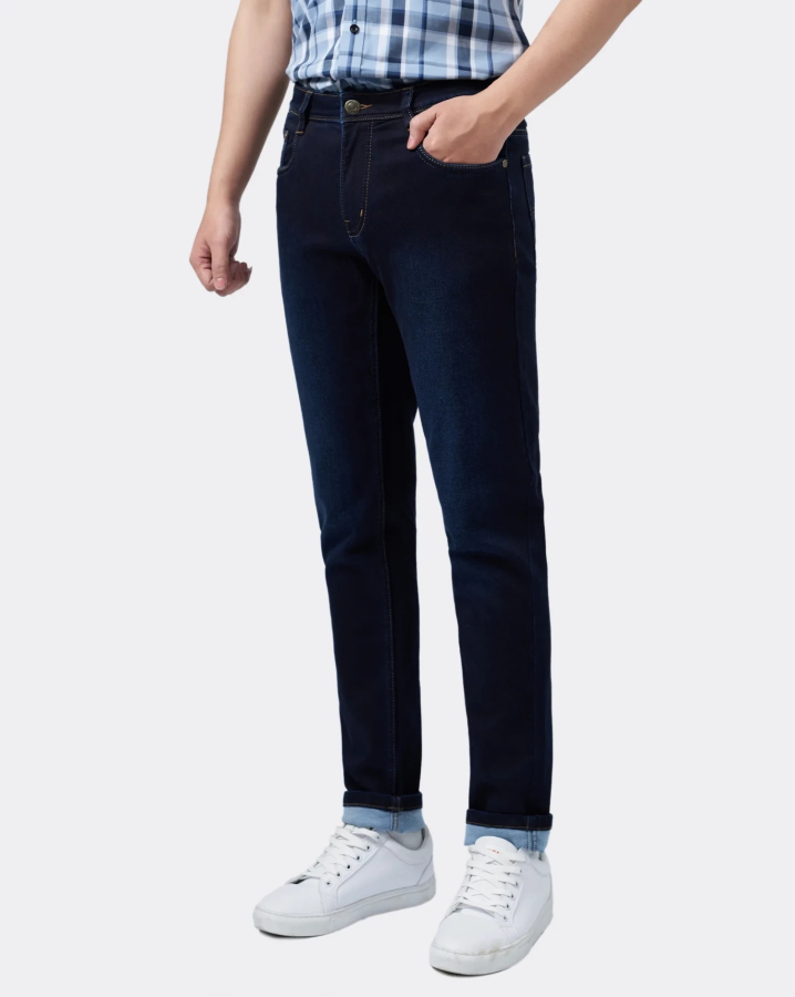 Quần Jeans Nam Dáng Suông Màu Xanh Than 3004D