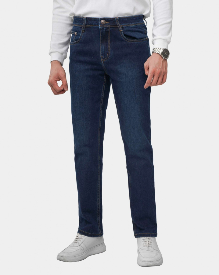 Quần Jeans Nam Ống Suông Co Giãn Màu Xanh 4015A
