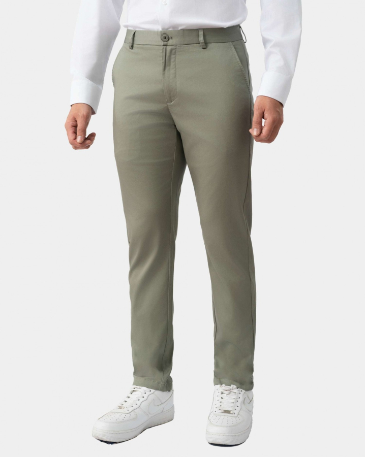 Quần Kaki Nam Dáng Carrot Trơn 4001 - Xanh Đậm