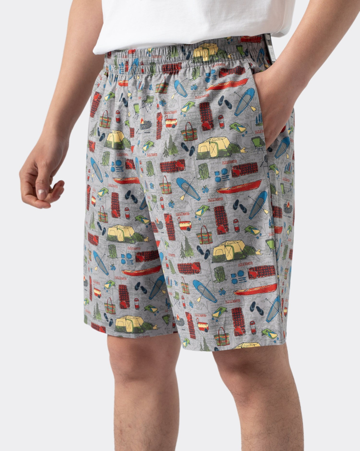 Quần Short Nam Đi Biển Họa Tiết 4001C Xám