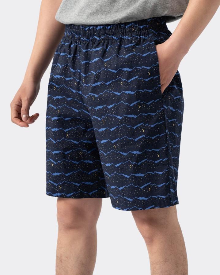 Quần Short Nam Đi Biển Họa Tiết 4001G Xanh 4