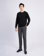 Áo Len Nam Cotton Họa Tiết 2001E Đen