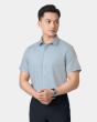 Áo Sơ Mi Ngắn Tay Nam Dệt Họa Tiết Xanh Da Trời 5027A