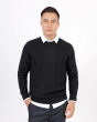 Áo Len Nam Cotton Họa Tiết 2007 Đen