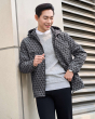 Áo Mono Jacket Nam Có Mũ Họa Tiết Thời Trang 4006A Chì