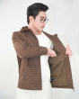 Áo Mono Jacket Nam Có Mũ Họa Tiết Thời Trang 4006A Nâu