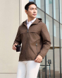 Áo Mono Jacket Nam Có Mũ Họa Tiết Thời Trang 4006A Nâu