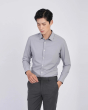 Áo Sơ Mi Dài Tay Nam Họa Tiết 2067 Xám Nhạt