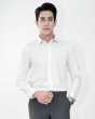 Áo Sơ Mi Dài Tay Nam Họa Tiết 4057 Trắng