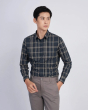 Áo Sơ Mi Dài Tay Nam Kẻ 3010 Xanh Tím Than