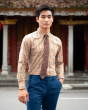 Áo Sơ Mi Dài Tay Nam Kẻ 3035 Nâu