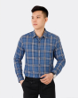 Áo Sơ Mi Dài Tay Nam Kẻ 3036 Xanh