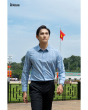 Áo Sơ Mi Dài Tay Nam Kẻ 4023 Xanh Da Trời