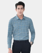 Áo Sơ Mi Dài Tay Nam Kẻ 4047 Xanh Da Trời