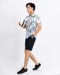 Áo Sơ Mi Ngắn Tay Nam Đi Biển Họa Tiết 3028A Trắng
