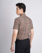 Áo Sơ Mi Ngắn Tay Nam Họa Tiết Kẻ 3010A Nâu