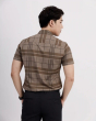 Áo Sơ Mi Ngắn Tay Nam Họa Tiết Kẻ 3029A Nâu